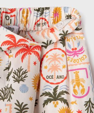 Pantalon fluide imprimé fille vue2 - GEMO 4G FILLE - GEMO