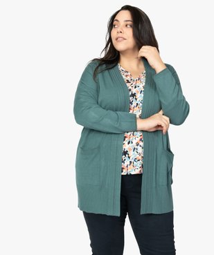 Gilet femme en maille fine avec touches pailletées vue1 - GEMO (G TAILLE) - GEMO