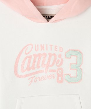 Sweat fille à capuche tricolore - Camps United vue2 - CAMPS UNITED - GEMO