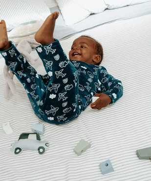 Pyjama 2 pièces en velours imprimé avion bébé vue6 - GEMO(BB COUCHE) - GEMO