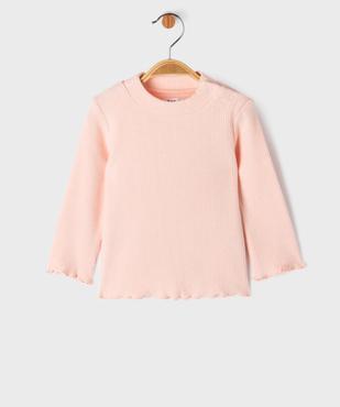 Tee-shirt manches longues chaud en maille côtelée bébé fille vue1 - GEMO(BEBE DEBT) - GEMO