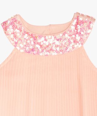 Robe fille plissée à col américain en sequins vue2 - GEMO (ENFANT) - GEMO