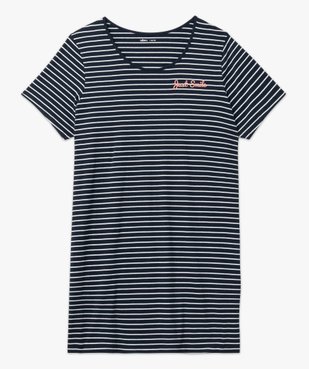 Chemise de nuit à manches courtes avec motifs femme grande taille vue4 - GEMO 4G FEMME - GEMO