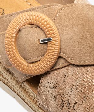 Mules à talon compensé et larges brides fantaisie femme vue6 - EMILIA ROSA - GEMO