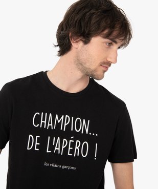 Tee-shirt homme à manches courtes et message Gémo X Les Vilains Garçons vue2 - GEMO - GEMO