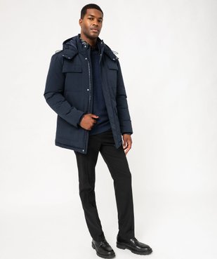 Parka rembourrée à capuche multipoche homme vue5 - GEMO 4G HOMME - GEMO