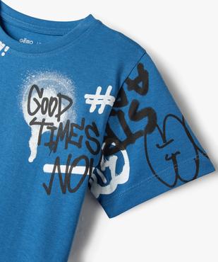 Tee-shirt à manches courtes à motifs graffitis garçon vue2 - GEMO (ENFANT) - GEMO