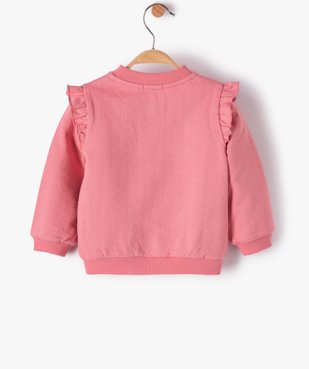 Sweat bébé fille avec fermeture pressions et petits volants vue3 - GEMO(BEBE DEBT) - GEMO