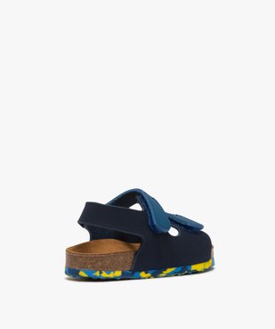 Sandales bébé garçon en cuir bicolore à scratch vue4 - GEMO(BEBE DEBT) - GEMO