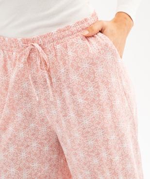Pantalon de pyjama ample en coton femme vue2 - GEMO 4G FEMME - GEMO