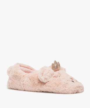 Chaussons fille duveteux avec détails en relief vue2 - GEMO 4G FILLE - GEMO