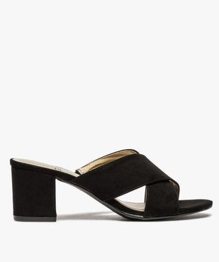 Sandales femme mules à talon unies à brides croisées vue1 - GEMO(URBAIN) - GEMO