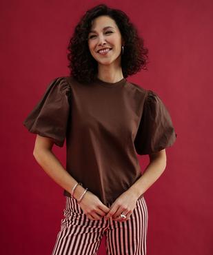 Tee-shirt à manches bouffantes femme vue3 - GEMO(FEMME PAP) - GEMO