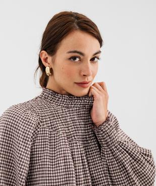 Blouse col montant smocké femme vue2 - GEMO(FEMME PAP) - GEMO