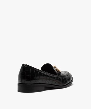 Mocassins femme à talon plat dessus uni imitation croco vue4 - GEMO (CASUAL) - GEMO