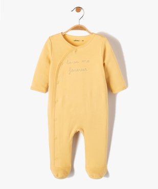 Pyjama bébé ouverture devant avec message brodé vue1 - GEMO(BB COUCHE) - GEMO