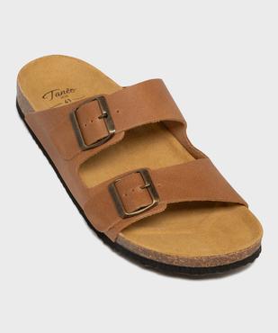 Mules ouvertes 2 brides dessus cuir homme - Tanéo vue5 - TANEO GEMO FOR GOOD - GEMO