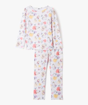 Pyjama en coton avec motifs licornes fille vue1 - GEMO (ENFANT) - GEMO