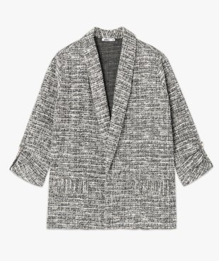 Veste femme en maille texturée à manches 3/4 vue4 - GEMO(FEMME PAP) - GEMO