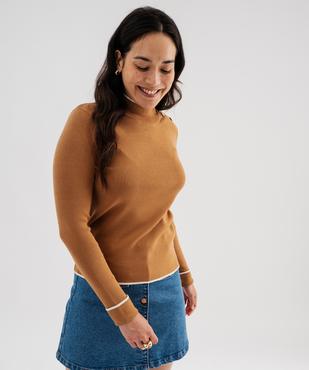 Pull en fine maille à col montant et boutons sur l'épaule femme - LuluCastagnette vue1 - LULUCASTAGNETTE - GEMO