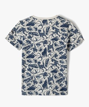 Tee-shirt garçon à manches courtes motif all over - Jurassic World vue4 - NBCUNIVERSAL - GEMO