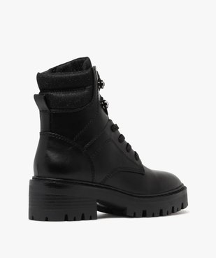 Boots femme fourrées avec col matelassé à paillettes et semelle épaisse crantée vue4 - 5 MILES - GEMO