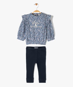 Ensemble bébé fille 2 pièces : blouse fleurie + legging côtelé - LuluCastagnette vue1 - LULUCASTAGNETTE - GEMO