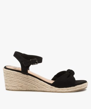 Sandales fille suédées à talon compensé en corde vue1 - GEMO (ENFANT) - GEMO