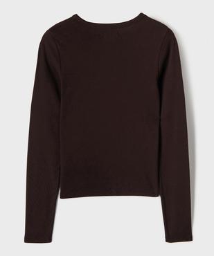 Tee-shirt col rond uni fille vue3 - GEMO 4G FILLE - GEMO