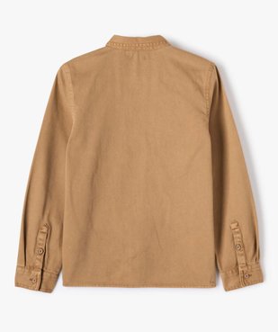 Chemise garçon à manches longues en twill épais au coloris unique vue4 - GEMO (JUNIOR) - GEMO