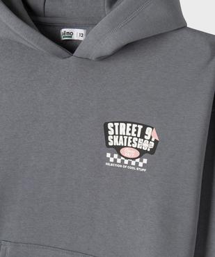 Sweat à capuche et poche kangourou en molleton imprimé devant et dos garçon vue2 - GEMO 4G GARCON - GEMO