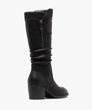 Bottes doublure chaude avec empiècement tricoté sur la tige femme vue4 - GEMO(URBAIN) - GEMO