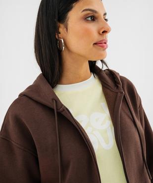 Sweat zippée à capuche en molleton femme vue3 - GEMO 4G FEMME - GEMO