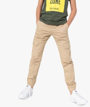 Pantalon garçon en toile unie coupe battle vue1 - GEMO (JUNIOR) - GEMO