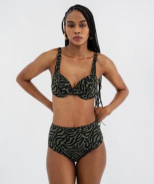 Bas de maillot de bain forme culotte taille haute sculptant femme vue3 - GEMO (PLAGE) - GEMO