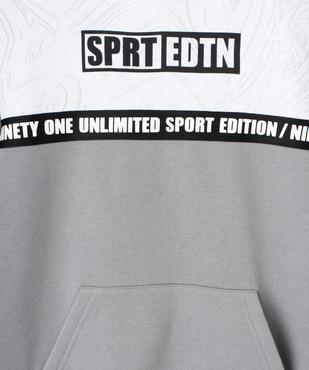 Sweat à capuche tricolore garçon vue2 - GEMO (JUNIOR) - GEMO