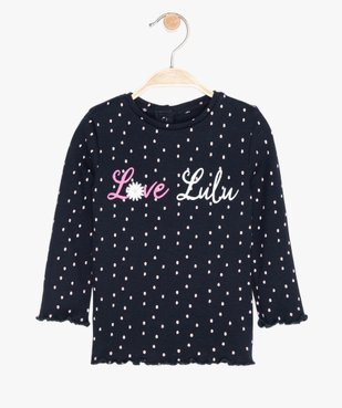 Tee-shirt bébé fille côtelé à manches longues - Lulu Castagnette vue1 - LULUCASTAGNETTE - GEMO
