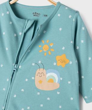 Pyjama en coton avec fermeture zippée sur l’avant bébé garçon vue2 - GEMO 4G BEBE - GEMO