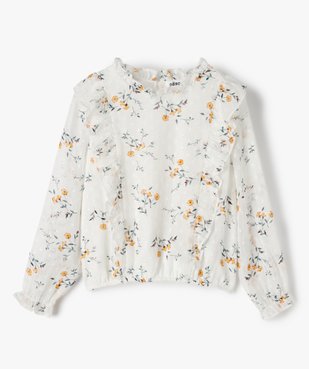 Blouse fille à fleurs, volants et manches longues vue1 - Nikesneakers (ENFANT) - Nikesneakers