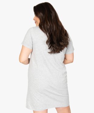 Chemise de nuit femme grande taille à manches courtes avec motifs vue3 - GEMO(HOMWR FEM) - GEMO