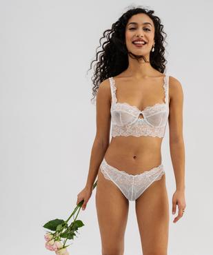Soutien-gorge corbeille à armatures avec basque en dentelle femme vue3 - GEMO(HOMWR FEM) - GEMO