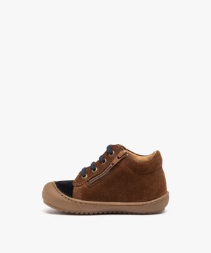 Chaussures premiers pas bébé garçon en cuir suédé bicolore - NA! vue3 - NA! - GEMO