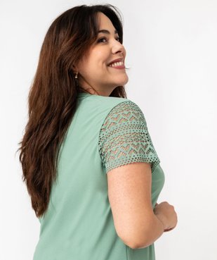 Blouson manches courtes ajourées en maille fluide femme grande taille vue2 - GEMO (G TAILLE) - GEMO