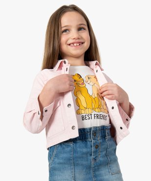 Veste en jean fille colorée à coupe droite teinture unique vue1 - GEMO (ENFANT) - GEMO