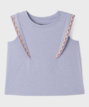 Débardeur en jersey de coton flammé à détail brodé fille vue1 - GEMO 4G FILLE - GEMO