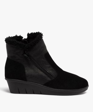 Boots femme confort unies à talon et doublure chaude vue1 - GEMO (CONFORT) - GEMO