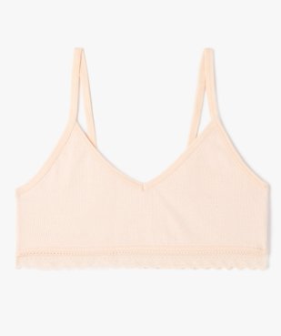 Brassière à fines bretelles en maille côtelée fille vue1 - GEMO 4G FILLE - GEMO