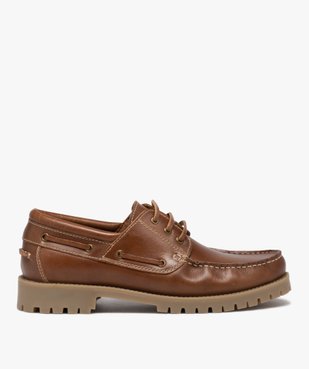 Chaussure bateau dessus cuir homme vue1 - GEMO (CASUAL) - GEMO