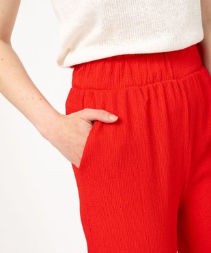 Pantacourt large en maille gaufrée femme vue2 - GEMO(FEMME PAP) - GEMO