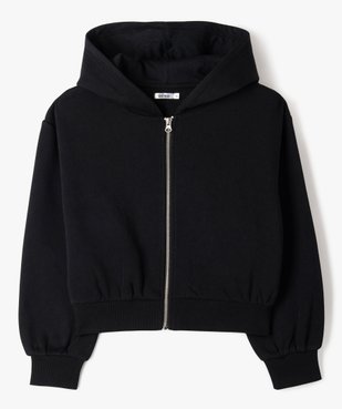 Sweat zippé à capuche coupe courte fille vue1 - GEMO 4G FILLE - GEMO